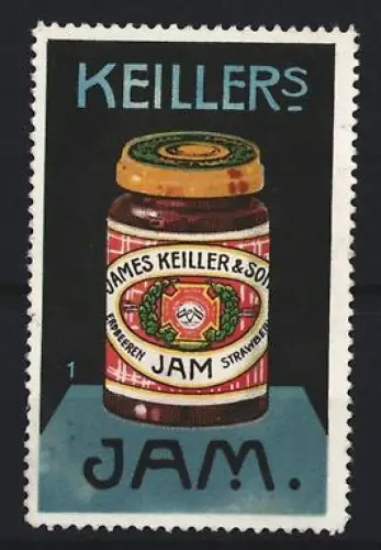 Reklamemarke James Keiller & Sons, Erdbeermarmelade