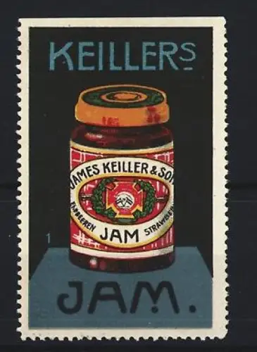 Reklamemarke James Keiller & Sons, Marmelade, Erdbeermarmelade