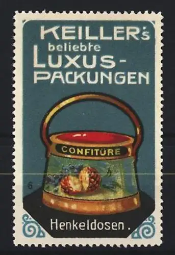 Reklamemarke Keiller, Marmelade und Konfitüre, Henkeldosen