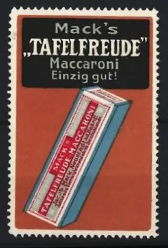 Reklamemarke Mack, Nudeln, Maccaroni-Packung