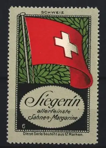 Reklamemarke Schweiz, Siegerin Sahnen-Margarine, Schweizer Flagge
