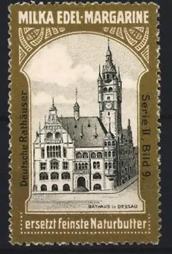 Reklamemarke Dessau, Milka, Edel-Margarine, Rathaus Dessau, Serie II Bild 9