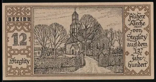 Notgeld Steglitz 1921, 50 Pfennig, Frühere Kirche von Steglitz aus dem 13. Jahrhundert