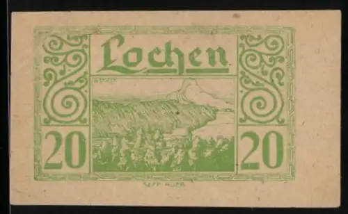 Notgeld Lochen, 20 Heller, Landschaftsmotiv