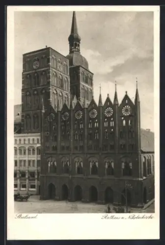 AK Stralsund, Rathaus und Nikolaikirche