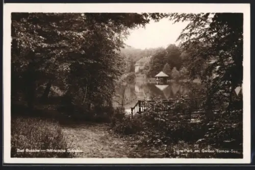 AK Bad Buckow /Märkische Schweiz, Park am Grossen Tornow-See