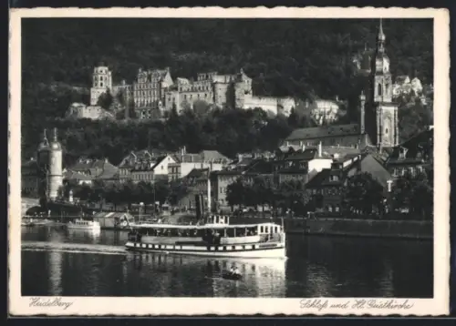 AK Heidelberg, Schloss und Hl. Geistkirche