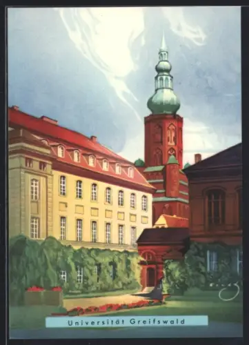 Künstler-AK Greifswald, Universität Greifswald