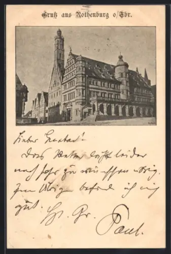 AK Rothenburg o. Tbr., Rathaus