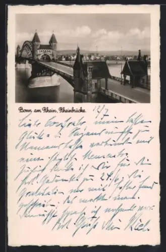 AK Bonn am Rhein, Rheinbrücke