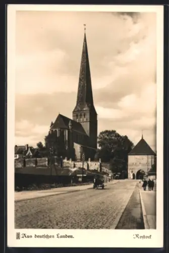AK Rostock, Petrikirche und Stadttor
