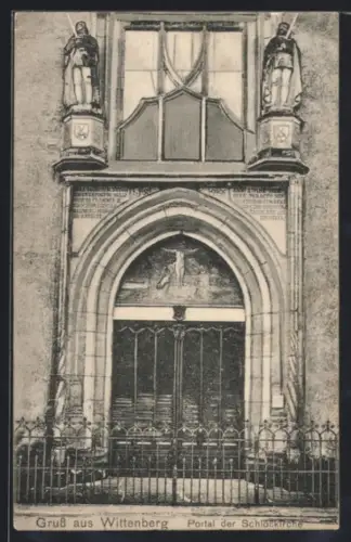 AK Wittenberg, Portal der Schlosskirche