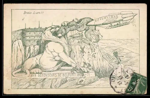 Künstler-AK Einführung der neuen Briefmarken, Der Tod, Dämon, Bayer