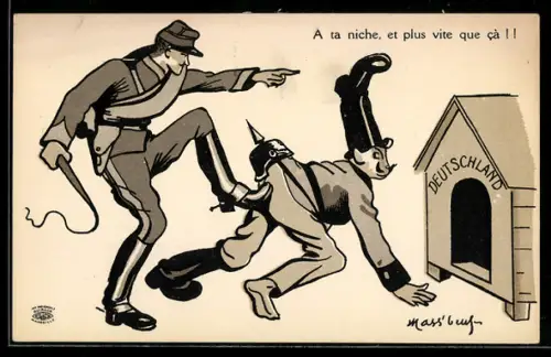 Künstler-AK A ta niche, et plus vite que ca, Propaganda Entente