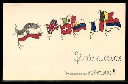 AK Episode d`un drame, Un drapeau s`en va-t`-en ville!!