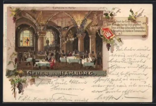 Lithographie Hamburg, Rathswein-Keller