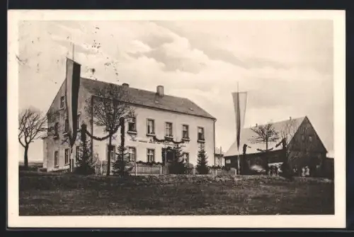 AK Heidelberg /Erzgeb., Landheim der Höheren Schule für Frauenberufe zu Leipzig, Hauptgebäude, Nebengebäude