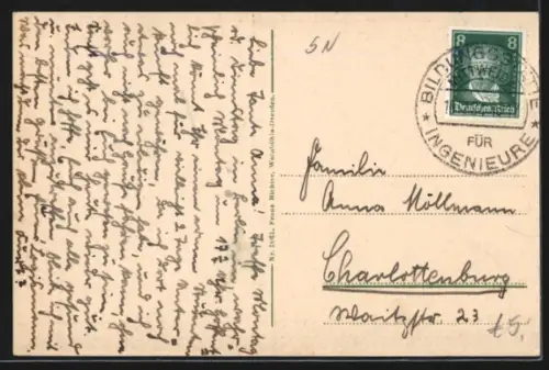 AK Mittweida, Technikum, Postamt, Rochlitzerstrasse