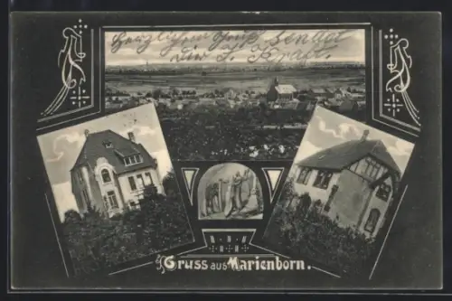 AK Marienborn, Ortsansicht mit Häuseransichten