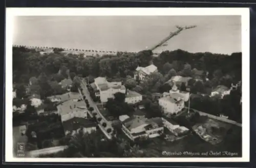 AK Göhren auf Rügen, Fliegeraufnahme mit Uferpartie