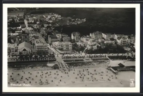 AK Bansin, Strandpromenade aus der Vogelschau