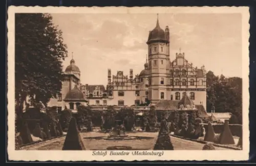 AK Basedow, Schloss & Schlossgarten