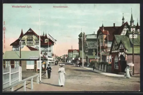 AK Westerland /Sylt, Partie in der Strandstrasse