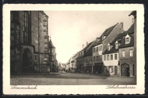 AK Lommatzsch, Döbelnerstrasse, Kirche, Auto-Reparatur