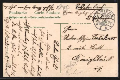 AK Riesa, Trinitatis Kirche, Rathaus, Partie a. d. Stadtpark