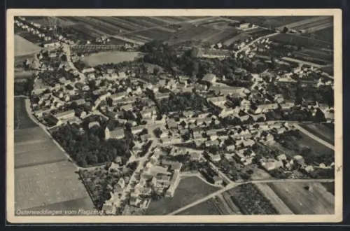 AK Osterweddingen, Gesamtansicht vom Flugzeug aus