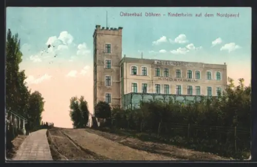 AK Göhren, Kinderheim auf dem Nordpeerd, mit Strasse