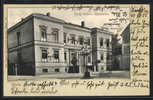 AK Höxter, König Wilhelm Gymnasium mit Tor zum Hof
