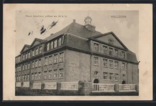 AK Walldürn, Neues Schulhaus, Eröffnet 1912