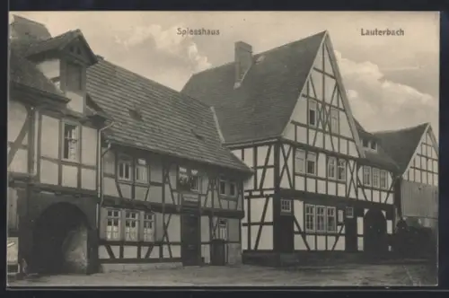 AK Lauterbach, Spiesshaus mit Strassenpartie