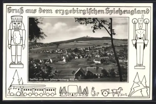 AK Seiffen im Erzgeb., Schwartenberg, Gasthof Erbgericht Buntes Haus