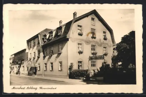 AK Aibling, Hotel Theresienbad mit Strassenpartie
