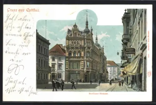 AK Cottbus, Blick in die Berliner Strasse