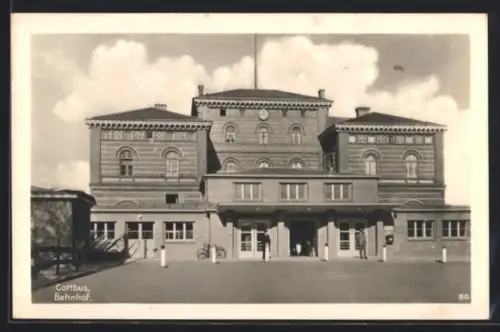 AK Cottbus, Eingang zum Bahnhofsgebäude