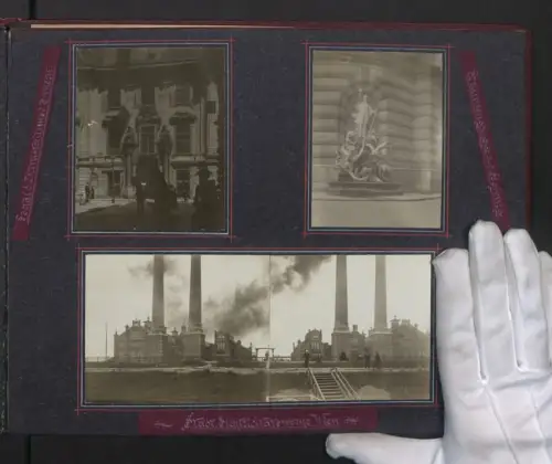 Fotoalbum mit 50 Fotografien, Ansicht Wien, Reise 1903, Elektrizitätswerk Wien, Senmmering, Budapest