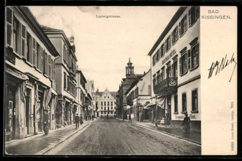 AK Bad Kissingen, Central Hotel in der Ludwigstrasse
