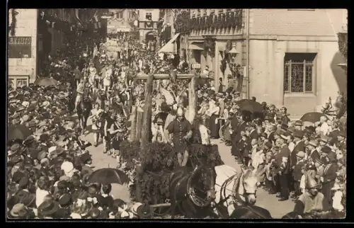 Foto-AK Coburg, Einweihung der Veste Coburg 1924, Der Festzug