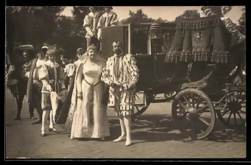 Foto-AK Coburg, Einweihung der Veste Coburg 1924, Kutsche im Festzug