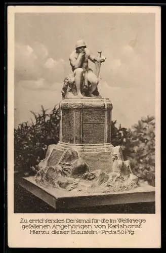 AK Berlin-Karlshorst, Zu errichtendes Denkmal für die im Weltkriege gefallenen Angehörigen von Karlshorst, Baustein