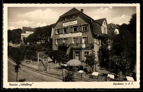 AK Weinheim a. d. B., Partie am Hotel Schlossberg