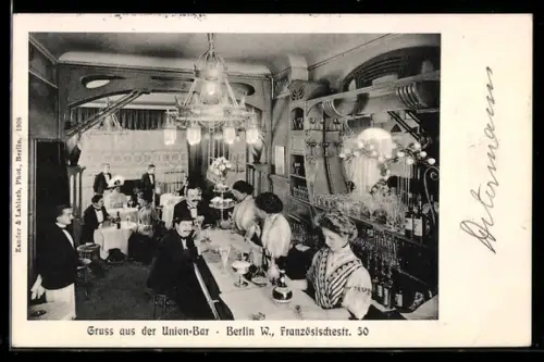 AK Berlin, Gasthof Union-Bar, Französischestrasse 50