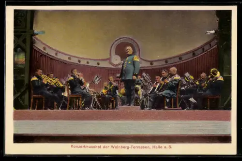 AK Halle a.d. Saale, Konzertmuschel der Weinberg-Terrassen