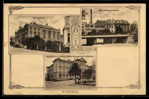 AK Meerane, Oberrealschule, Web- und Handelsschule, Bürgerschule