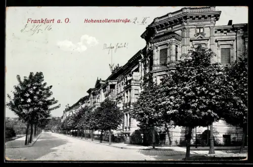 AK Frankfurt, Blick in die Hohenzollernstrasse