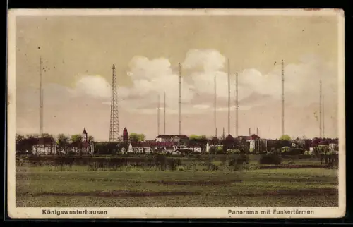 AK Königs Wusterhausen, Panorama mit Funkertürmen