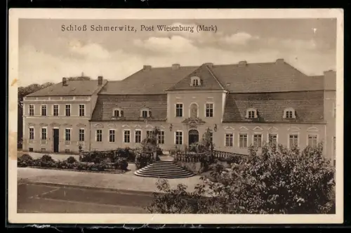 AK Wiesenburg /Mark, Schloss Schmerwitz mit Gartenanlage, Aussenansicht
